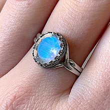 Prstene - Blue AAA Moonstone & Vintage Silver  Ag925 Ring / Filigránový prsteň s mesačným kameňom E013 - 14176401_