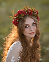Ozdoby do vlasov - Kvetinový polvenček "legenda o vášni" - 14178438_