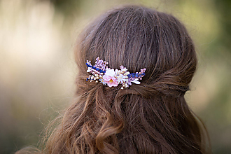 Ozdoby do vlasov - Kvetinový mini hrebienok "naše chvíle" - 14178156_