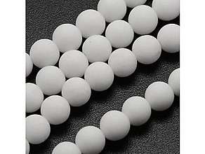 Minerály - Minerálne prírodné korálky jadeit matný (biely 8 mm) - 14175894_