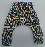 Detské oblečenie - Pudlové tepláčiky biobavlna triangle - 14177732_