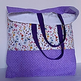 Nákupné tašky - Pestrofarebná kvetinková taška s fialovými ušami - 14178794_
