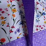Nákupné tašky - Pestrofarebná kvetinková taška s fialovými ušami - 14178798_