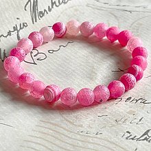 Náramky - Pink Cracked Agate Elastic Bracelet / Náramok achát praskaný - 14179951_