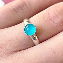 Prstene - Simple Jade AG925 Ring / Jemný strieborný prsteň s tyrkysovým jadeitom - 14181268_