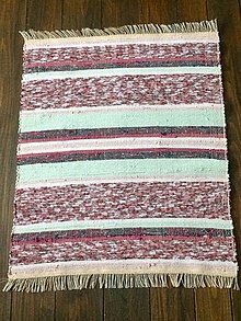Úžitkový textil - Červeno-tyrkysový menší koberec - 14181496_