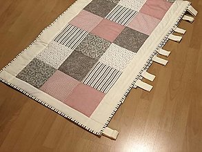 Úžitkový textil - Patchwork zástena nad posteľ 60 x 200 cm + putka 10 cm - 14183509_