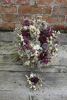 Kytice pre nevestu - Svadobná kytica zo sušených kvetov - 14183318_
