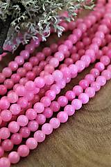 Minerály - jadeit ružový korálky 6mm - celá šnúra! - 14184289_