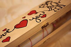 Darčekové sady - LOVE YOU maľovaná krabička na víno, či šampanské - 14181914_
