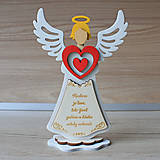 Dekorácie - Rodina, láska Muž-Drevený anjel (Biela 20x30cm) - 14184118_