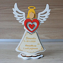 Dekorácie - Dievča Anjel Prvé sväté prijímanie (Biela 20x30cm) - 14182831_