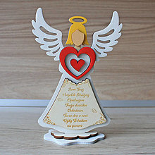 Dekorácie - Strážca dievča Anjelik s modlitbičkou (Biela 20x30cm) - 14182853_