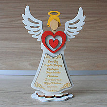 Dekorácie - Chlapec Anjelik s modlitbičkou (Biela 20x30cm) - 14183788_