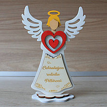 Dekorácie - Anjel ochranca rodiny dekorácia (Biela 20x30cm) - 14183814_