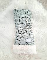 Detský textil - "Tuľkacia"  mušelínová deka mint s jemným barančekom 65x90cm - 14186514_