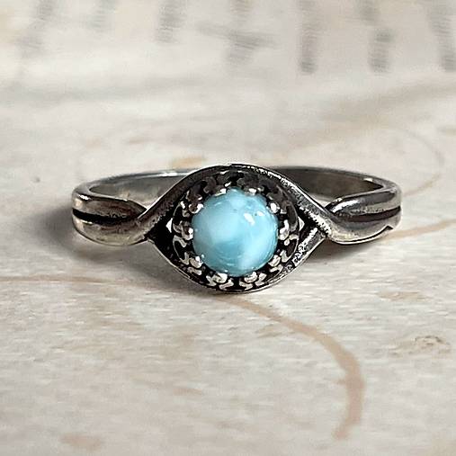 Larimar Ag925 Silver Ring  / Strieborný prsteň s larimarom