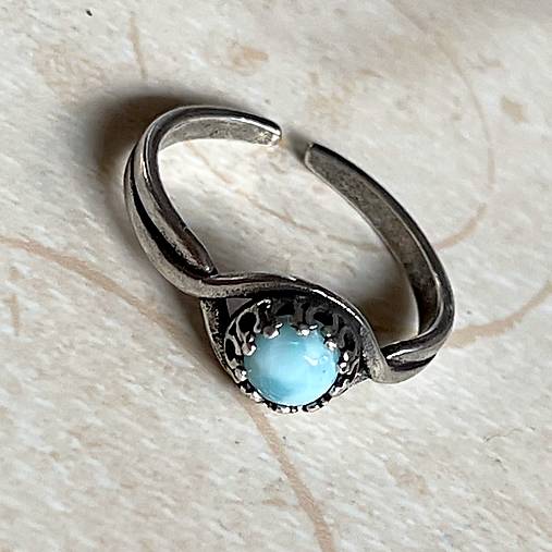 Larimar Ag925 Silver Ring  / Strieborný prsteň s larimarom