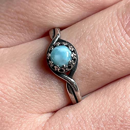 Larimar Ag925 Silver Ring  / Strieborný prsteň s larimarom