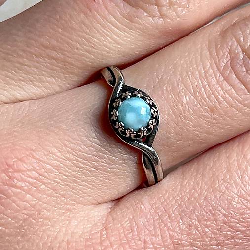 Larimar Ag925 Silver Ring  / Strieborný prsteň s larimarom