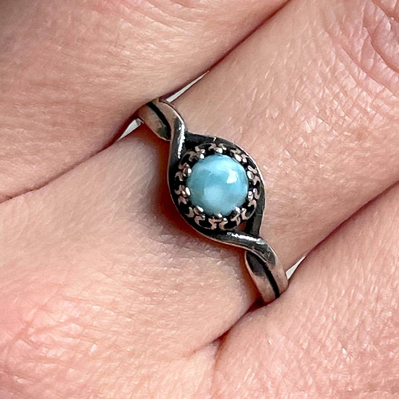 Larimar Ag925 Silver Ring  / Strieborný prsteň s larimarom