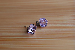 Náušnice - Naušnice Swarovski Angled Cube Violet - 14187329_