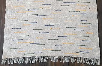 Úžitkový textil - Prírodný bavlnený koberček farebne pretkávaný - 14192323_