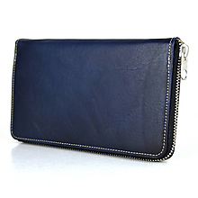 Peňaženky - Dámska nákupná kožená peňaženka v bordovej farbe, ručne tieňovaná - 14189415_
