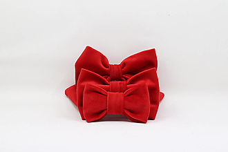 Pre zvieratá - Vianočný dizajn - motýlik pre psa - červený dizajn s jemnou zamatovou látkou - červená mašlička pre psa - 14192394_