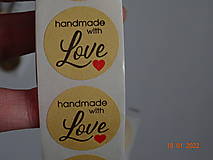 Papier - Nálepky Handmade with love - 14189876_
