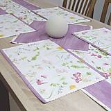 Úžitkový textil - KVETA - jarné kvety s fialovou - prestieranie 28x40 - 14190322_