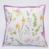 Úžitkový textil - KVETA - jarné kvety s fialovou - vankúš 40x40 - 14191436_