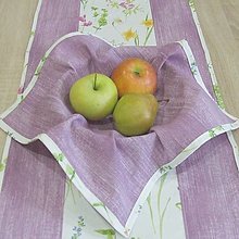 Úžitkový textil - KVETA - jarné kvety s fialovou - štvorec 40x40 - 14190304_