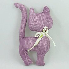 Úžitkový textil - KVETA - jarné kvety s fialovou - textilná dekorácia mačka 24x14 (fialová) - 14191381_