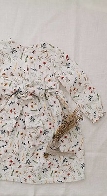 Detské oblečenie - Detské mušelínové šaty Lastovička - 40+ farieb (poľné kvietky) - 14192954_
