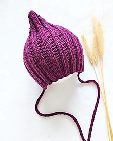 Detské čiapky - Pixie čiapka - 100% merino (3-12 mesiacov) - 14190253_
