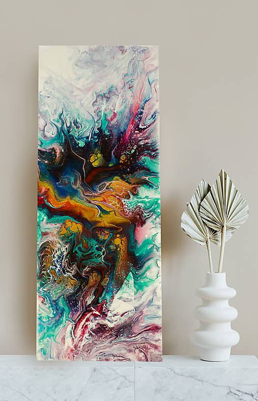 Obrazy - Výkrik farieb - abstraktný obraz - acrylic pouring - 14191325_