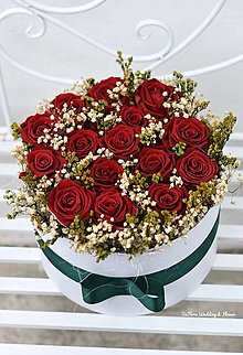 Dekorácie - Luxusný flower box zo stabilizovaných kvetov - 14192639_