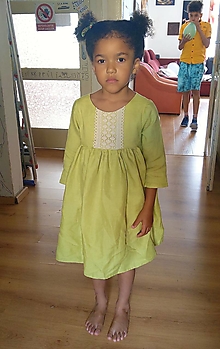 Detské oblečenie - Dievčenské ľanové šaty MAIA - 14190247_