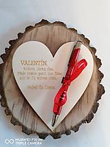 Tabuľky - Valentínske srdce s gravírovanym perom Z lásky typ 1 - 14191473_
