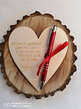 Tabuľky - Valentínske srdce s gravírovanym perom Z lásky typ 1  - 14191475_