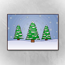 Grafika - Sneží - stromčeky - 14191223_