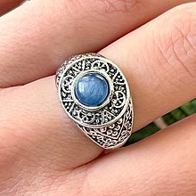 Prstene - Antique Silver Kyanite Ring / Elegantný prsteň s kyanitom - 14193391_