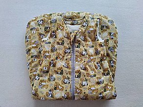 Detský textil - VLNIENKA Spací vak pre deti a bábätká 100% MERINO Top XS/S/M/L/XL/XXL zvieratká na žltej - 14194918_