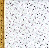Textil - pastelové pierka, 100 % bavlna Francúzsko, šírka 150 cm - 14195669_