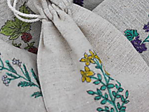 Úžitkový textil - Veľké maľované ľanové vrecká na bylinky podľa želania - 14194544_