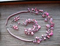 Náhrdelníky - Strapcový korálkový náhrdelník (ružová č. 3495) - 14195656_