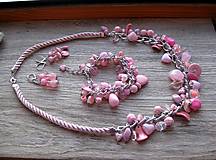 Náhrdelníky - Strapcový korálkový náhrdelník (ružová č. 3495) - 14195657_