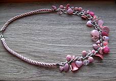 Náhrdelníky - Strapcový korálkový náhrdelník (ružová č. 3495) - 14195658_