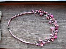 Náhrdelníky - Strapcový korálkový náhrdelník (ružová č. 3495) - 14195659_